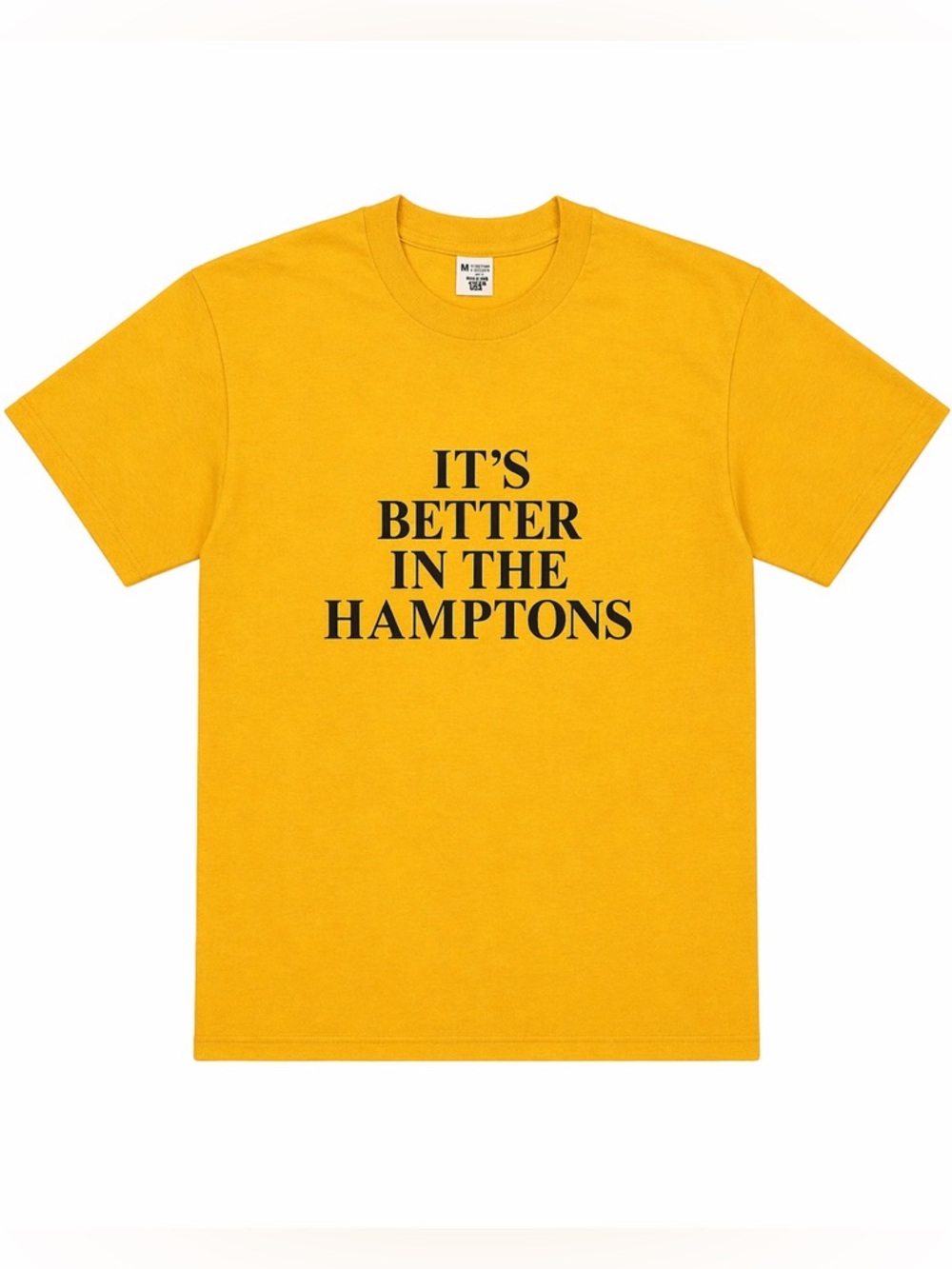 Vintage It’s Better in the Hamptons Single Stitch T-Shirt Yellow Medium USA